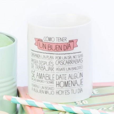 TAZA COMO TENER UN BUEN DIA | 8436547181544 | MR WONDERFUL | Librería Castillón - Comprar libros online Aragón, Barbastro