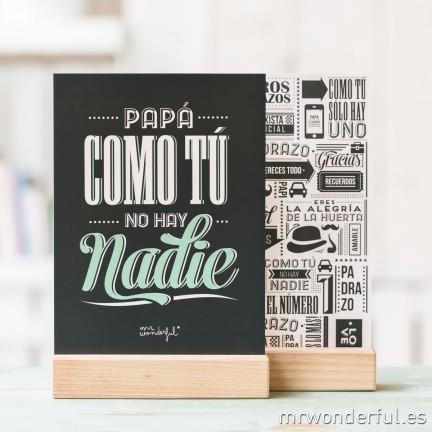 LAMINA CON PEANA DE MADERA PAPA COMO TU NO HAY NADIE | 8436547183852 | MR WONDERFUL | Librería Castillón - Comprar libros online Aragón, Barbastro