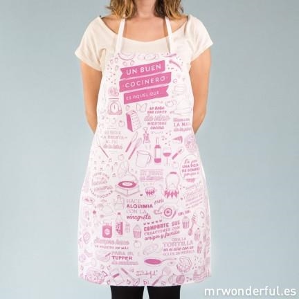 DELANTAL DEL BUEN COCINERO COLOR ROSA | 8436547188277 | MR WONDERFUL | Librería Castillón - Comprar libros online Aragón, Barbastro