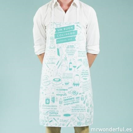 DELANTAL DEL BUEN COCINERO COLOR MINT (verde menta) | 8436547188284 | MR WONDERFUL | Librería Castillón - Comprar libros online Aragón, Barbastro