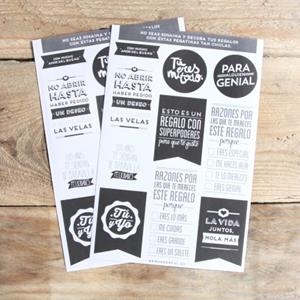 PACK 2 HOJAS DE PEGATINAS WONDER PARA REGALOS B/N | 8436547183197 | MR WONDERFUL | Librería Castillón - Comprar libros online Aragón, Barbastro