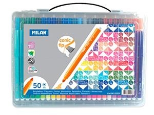 MALETIN PLASTICO 50 ROTULADORES MILAN PUNTA CONICA 0615350Y | 8411574049173 | Librería Castillón - Comprar libros online Aragón, Barbastro