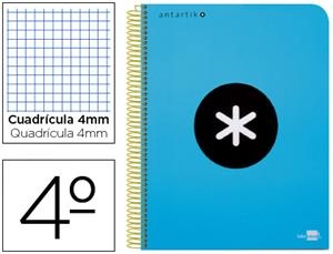 CUADERNO ESPIRAL LIDERPAPEL ANTARTIK 4º TAPA EXTRA DURA 80H 100GR CDL 4MM C/MARGEN AZUL | 8423473746923 | Librería Castillón - Comprar libros online Aragón, Barbastro