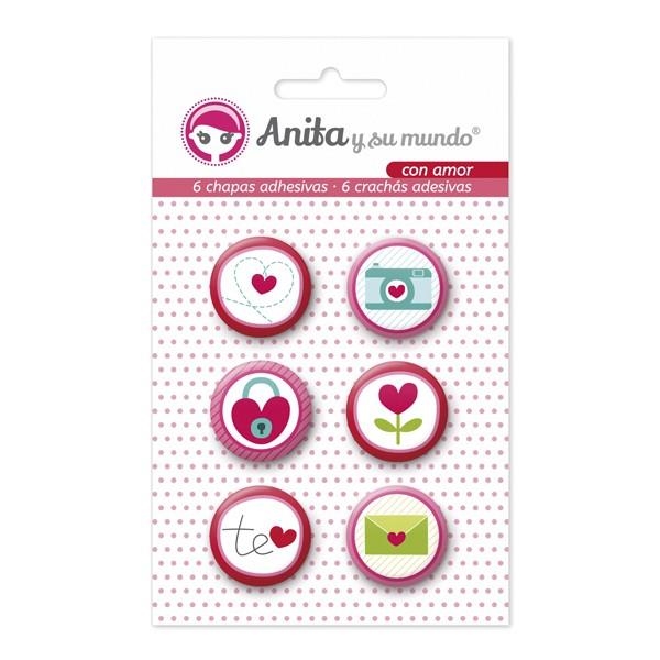 CHAPAS ADHESIVAS CON AMOR 6UN 25MM | 8413623712830 | Librería Castillón - Comprar libros online Aragón, Barbastro