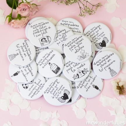 CHAPAS CON SUPERPODERES PARA BODAS (ESTUCHE 20 CHAPAS) | 8436547180431 | MR WONDERFUL | Librería Castillón - Comprar libros online Aragón, Barbastro