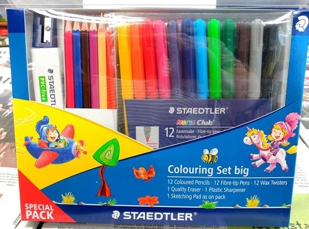 SET STAEDTLER PARA COLOREAR 61TCPL4 12 PINTURAS COLOR + 12 ROTULADORES + 12 CERAS + GOMA + SACAPUNTAS +BLOCK DIBUJO | 4007817011287 | Librería Castillón - Comprar libros online Aragón, Barbastro