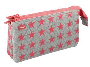 PORTATODO MILAN 3 CREMALLERAS STARS ROSA 081133STP | 8411574059455 | Librería Castillón - Comprar libros online Aragón, Barbastro