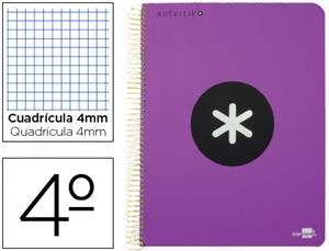 CUADERNO ESPIRAL LIDERPAPEL ANTARTIK 4º TAPA EXTRA DURA 80H 100GR CDL 4MM C/MARGEN VIOLETA 74697 | 8423473746954 | Librería Castillón - Comprar libros online Aragón, Barbastro