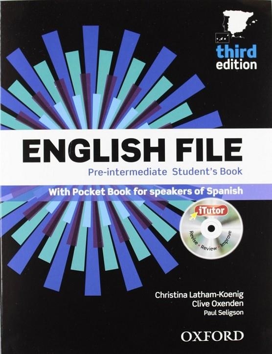 English file 3ed. pre-intermediate pack student's book + Itutor + CD + workbook with key ed.2014 | 9780194598934 | Latham-Koenig, Christina; Oxenden, Clive | Librería Castillón - Comprar libros online Aragón, Barbastro