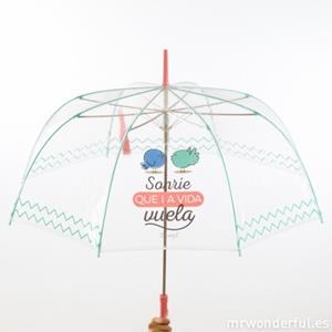 PARAGUAS LARGO SONRIE QUE LA VIDA VUELA | 8436547190027 | MR WONDERFUL | Librería Castillón - Comprar libros online Aragón, Barbastro