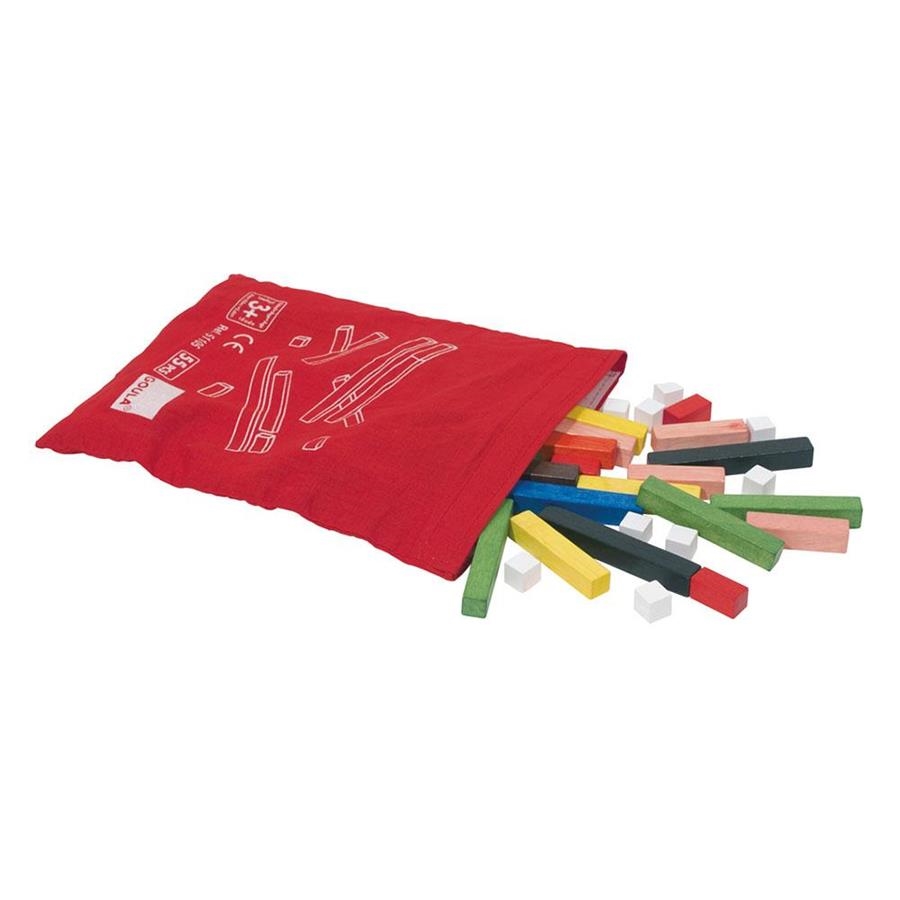 JUEGO REGLETAS DE MADERA 55 UNIDADES EN BOLSA INDIVIDUAL | 8410446511053 | Librería Castillón - Comprar libros online Aragón, Barbastro