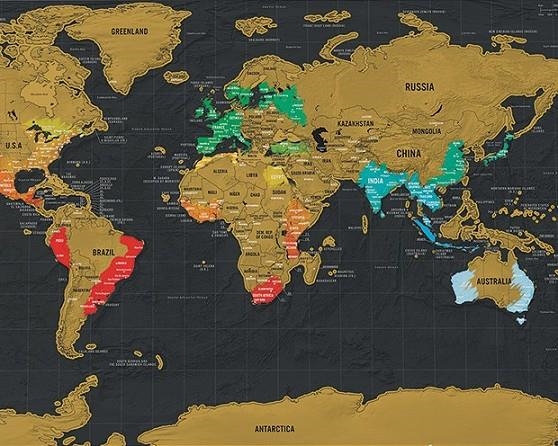 MAPA LUCKIES WORLD SCRATCH TRAVEL DELUXE (PEQUEÑO) 42X29.7CM | 5060146591768 | Librería Castillón - Comprar libros online Aragón, Barbastro