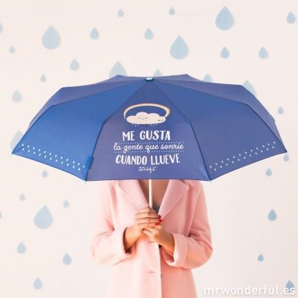 PARAGUAS MEDIANO ME GUSTA LA GENTE QUE SONRIE CUANDO LLUEVE | 8435460702874 | MR WONDERFUL | Librería Castillón - Comprar libros online Aragón, Barbastro