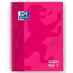 CUADERNO ESPIRAL EUROPEAN BOOK 1 OXFORD SCHOOL A4+ 80H 90GR CDL 5MM T.ENC SOFT TOUCH FUCSIA | 8412771015343 | Librería Castillón - Comprar libros online Aragón, Barbastro