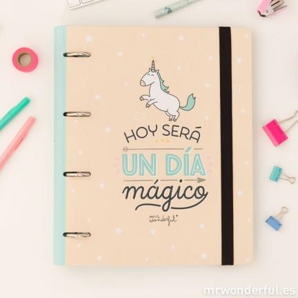 CARPETA CON ANILLAS HOY SERA UN DIA MAGICO - MR WONDERFUL | 8435460707312 | MR WONDERFUL | Librería Castillón - Comprar libros online Aragón, Barbastro