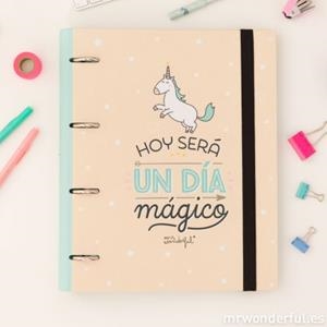 CARPETA CON ANILLAS HOY SERA UN DIA MAGICO - MR WONDERFUL | 8435460707312 | MR WONDERFUL | Librería Castillón - Comprar libros online Aragón, Barbastro