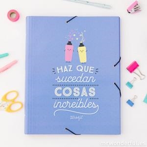 CARPETA CON SEPARADORES HAZ QUE SUCEDAN COSAS INCREIBLE - MR WONDERFUL | 8435460707398 | MR WONDERFUL | Librería Castillón - Comprar libros online Aragón, Barbastro
