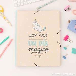 CARPETA CON SEPARADORES HOY SERA UN DIA MAGICO - MR WONDERFUL | 8435460707237 | MR WONDERFUL | Librería Castillón - Comprar libros online Aragón, Barbastro