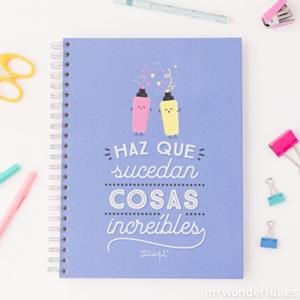 LIBRETA GRANDE HAZ QUE SUCEDAN COSAS INCREIBLES - MR WONDERFUL | 8435460707480 | MR WONDERFUL | Librería Castillón - Comprar libros online Aragón, Barbastro