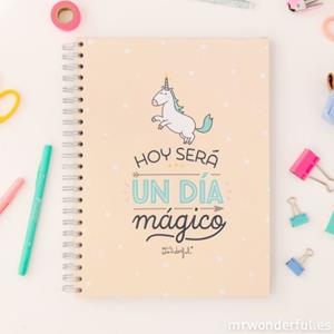 LIBRETA GRANDE HOY SERA UN DIA MÁGICO - MR WONDERFUL | 8435460707350 | MR WONDERFUL | Librería Castillón - Comprar libros online Aragón, Barbastro