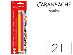 Lapices caran d'ache linea escolar maxi fluor blister 1 amarillo 1 rosa 491-702 | 7630002330862 | Librería Castillón - Comprar libros online Aragón, Barbastro