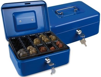 Caja caudales q-connect 8" 200x160x90 mm azul con portamonedas | 5705831033191 | Librería Castillón - Comprar libros online Aragón, Barbastro