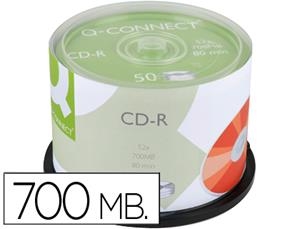 CD-R Q-CONNECT CAPACIDAD 700MB DURACIÓN 80MIN VELOCIDAD 52X BOTE 50UN | 5705831004214 | Librería Castillón - Comprar libros online Aragón, Barbastro