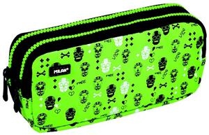 PORTATODO DOS CREMALLERAS MILAN SKULLS VERDE 081127SK | 8411574066644 | Librería Castillón - Comprar libros online Aragón, Barbastro