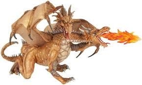 FIGURA PAPO DRAGÓN DOS CABEZAS ORO  | 3465000389383 | Librería Castillón - Comprar libros online Aragón, Barbastro
