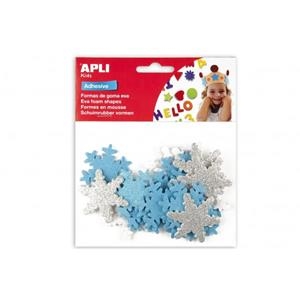 BLISTER FORMAS GOMA EVA ADHESIVAS PURPURINA COPOS DE NIEVE AZUL Y BLANCO 22UN APLI 13488 | 8410782134886 | Librería Castillón - Comprar libros online Aragón, Barbastro