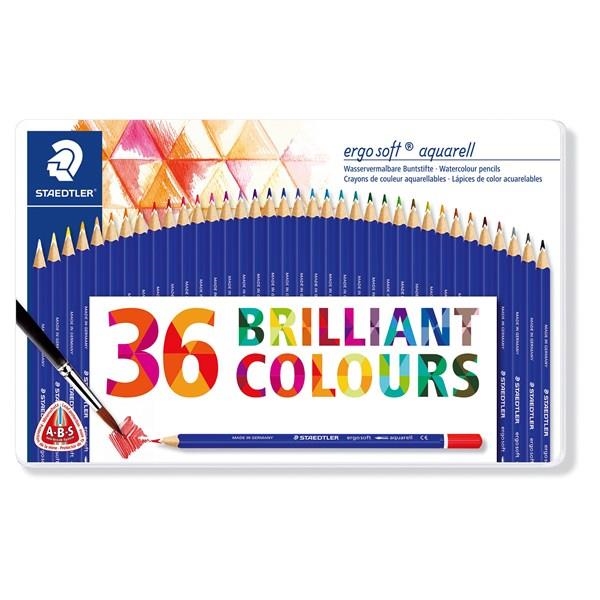 CAJA METÁLICA 36 LÁPICES STAEDTLER ERGOSOFT ACUARELABLES 156 M36 | 4007817028575 | Librería Castillón - Comprar libros online Aragón, Barbastro