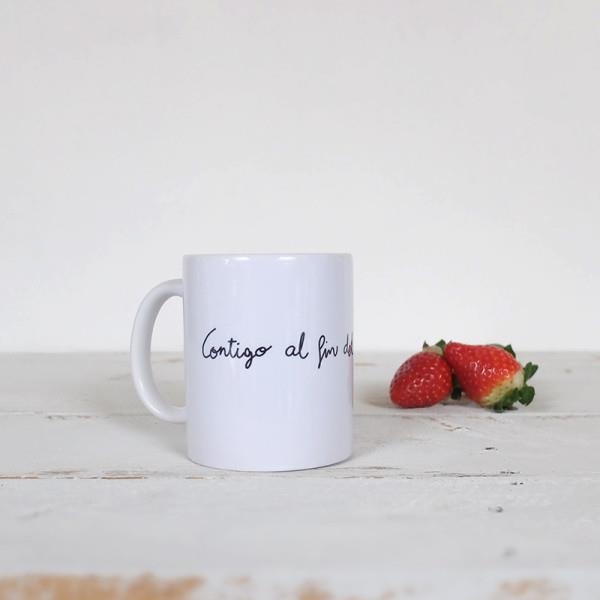 TAZA CONTIGO AL FIN DEL MUNDO - LA TORTUGUITA BLANCA | 8436567798760 | Librería Castillón - Comprar libros online Aragón, Barbastro