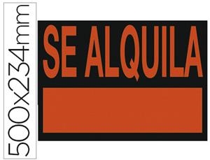 CARTEL PLÁSTICO "SE ALQUILA" ROJO FLUORESCENTE 500X234MM + ROTULADOR PERMANENTE | 8423473245709 | Librería Castillón - Comprar libros online Aragón, Barbastro