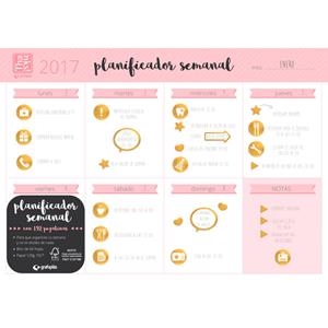 PLANIFICADOR SEMANAL CON PEGATINAS A3 ROSA | 8413623946693 | Librería Castillón - Comprar libros online Aragón, Barbastro