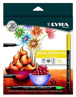 ROTULADOR DOBLE PUNTA LYRA AQUA BRUSH DUO 12 COLORES | 4084900661628 | Librería Castillón - Comprar libros online Aragón, Barbastro
