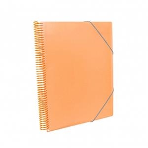 CARPETA FUNDAS ESPIRAL 60 BOLSAS A4 CON BOLSILLO NARANJA | 8429640424656 | Librería Castillón - Comprar libros online Aragón, Barbastro