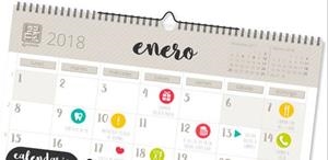 CALENDARIO 2018 PARED A3 CON PEGATINAS COLOR GRIS EN CASTELLANO | 8413623947942 | Librería Castillón - Comprar libros online Aragón, Barbastro