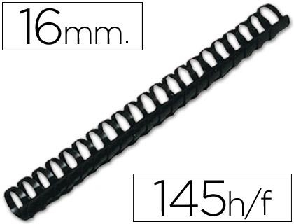 Canutillo q-connect redondo 16 mm plastico negro capacidad 145 hojas caja de 50 unidades KF24024 | 5705831240247 | Librería Castillón - Comprar libros online Aragón, Barbastro