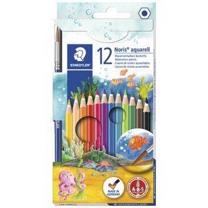 LÁPICES ACUARELABLES STAEDTLER NORIS AQUARELL 12 COLORES SURTIDOS + PINCEL | 4007817144268 | Librería Castillón - Comprar libros online Aragón, Barbastro