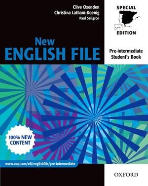 NEW ENGLISH FILE PRE-INTERMEDIATE STUDENT'S BOOK | 9780194396103 | Latham-Koenig, Christina/Oxenden, Clive/Seligson, Paul | Librería Castillón - Comprar libros online Aragón, Barbastro