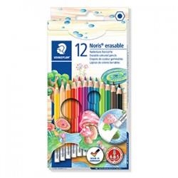 LÁPICES DE COLORES BORRABLES STAEDTLER NORIS ERASABLE 12 COLORES SURTIDOS | 4007817144312 | Librería Castillón - Comprar libros online Aragón, Barbastro