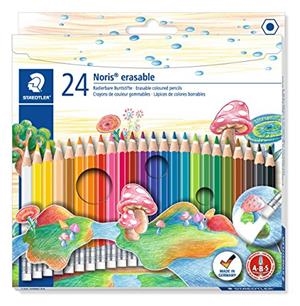 LÁPICES DE COLORES BORRABLES STAEDTLER NORIS ERASABLE 24 COLORES SURTIDOS | 4007817144329 | Librería Castillón - Comprar libros online Aragón, Barbastro