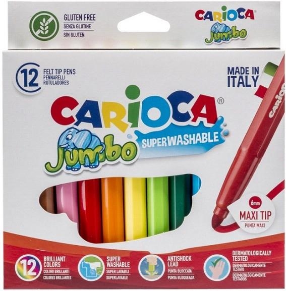 ROTULADOR CARIOCA JUMBO 12 COLORES (PUNTA GRUESA) ed.2018 | 8003511405694 | Librería Castillón - Comprar libros online Aragón, Barbastro