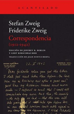 Correspondencia (1912-1942) | 9788416748181 | Zweig, Stefan; Zweig, Friedericke | Librería Castillón - Comprar libros online Aragón, Barbastro