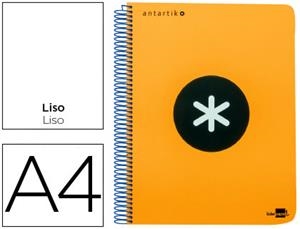 % CUADERNO ESPIRAL LIDERPAPEL A4 MICRO ANTARTIK TAPA PLÁSTICO 120 HOJAS 100GR/M2 LISO CON BANDAS 5 COLORES 4 TALADROS TAPA NARANJA | 8423473745070 | Librería Castillón - Comprar libros online Aragón, Barbastro