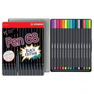STABILO PEN 68 BLACK EDITION ROTULADOR DE FIBRA EN CAJA METÁLICA DE 15 COLORES | 4006381518697 | Librería Castillón - Comprar libros online Aragón, Barbastro