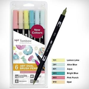ROTULADOR TOMBOW DUAL BRUSH COLOR ESTUCHE 6 CANDY COLOURS ABT-6P-4 | 4003198104808 | Librería Castillón - Comprar libros online Aragón, Barbastro