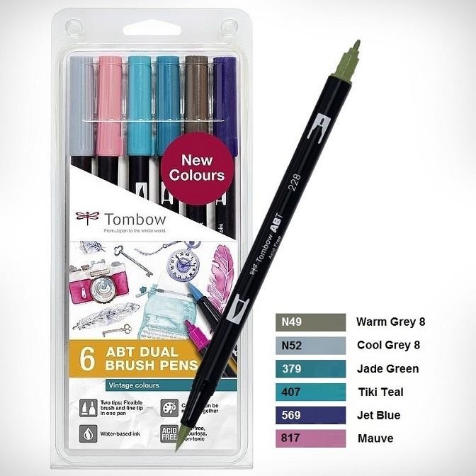 ROTULADOR TOMBOW DUAL BRUSH COLOR ESTUCHE 6 VINTAGE COLOURS ABT-6P-5 | 4003198104839 | Librería Castillón - Comprar libros online Aragón, Barbastro