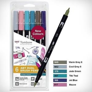 ROTULADOR TOMBOW DUAL BRUSH COLOR ESTUCHE 6 VINTAGE COLOURS ABT-6P-5 | 4003198104839 | Librería Castillón - Comprar libros online Aragón, Barbastro