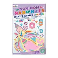 SCENTED SCRATCH STICKERS - NOM NOM NARWHALS - PEGATINAS CON OLOR 120043 | 810078031574 | Librería Castillón - Comprar libros online Aragón, Barbastro